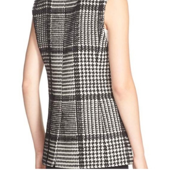 Theory Eldora Glen Houndstooth Plaid Sleeveless Blazer Vest. Sz 2. - Picture 3 of 12